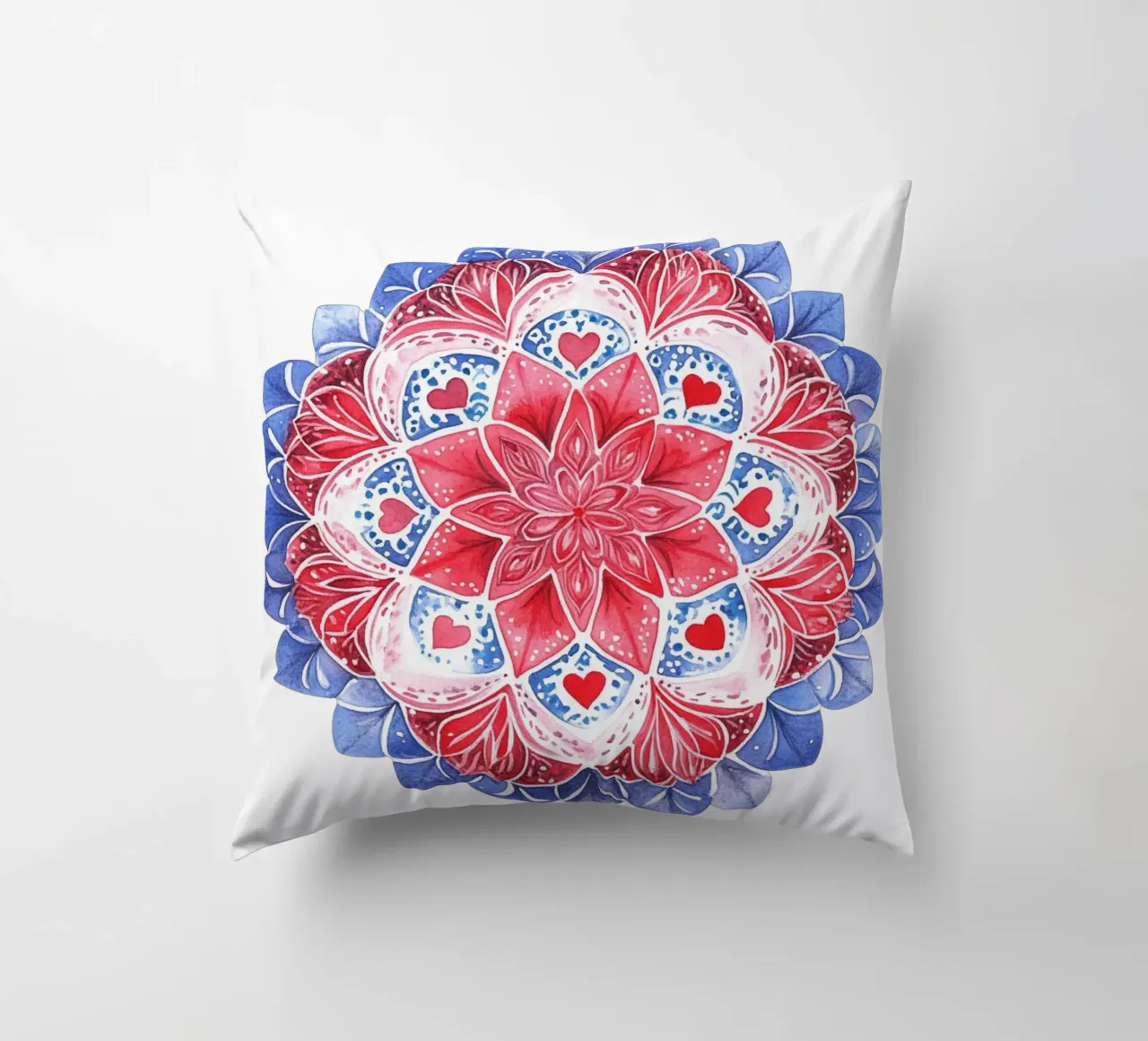 Mandala dell'amore ad acquerello cuscino da Spiritual Touch