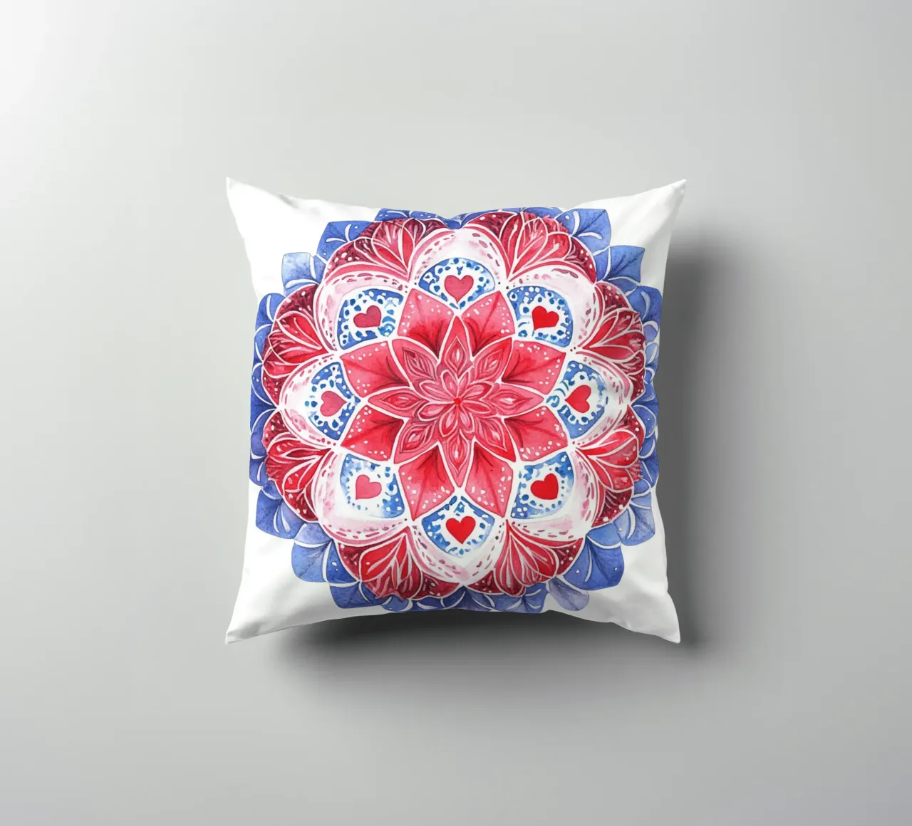 Mandala dell'amore ad acquerello cuscino da Spiritual Touch