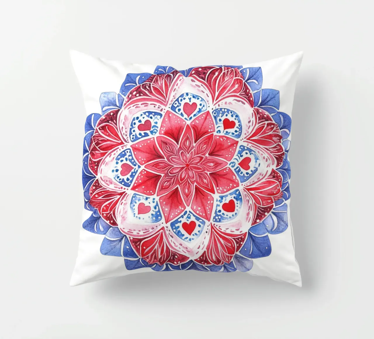 Mandala dell'amore ad acquerello cuscino da Spiritual Touch