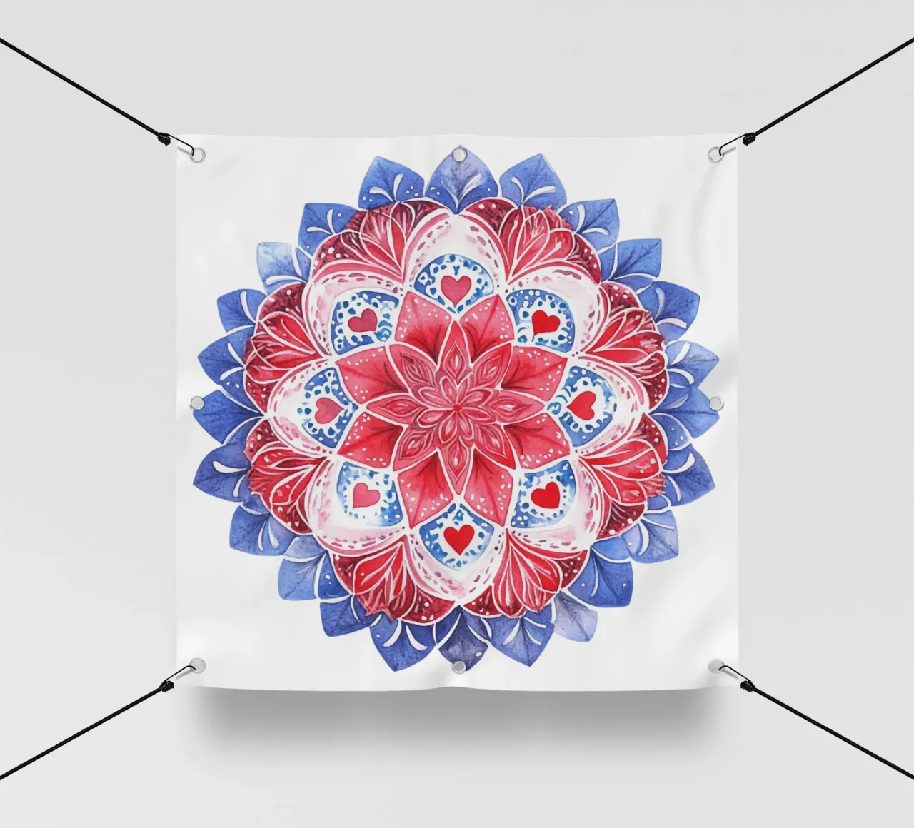 Mandala dell'amore ad acquerello telo in pvc da Spiritual Touch