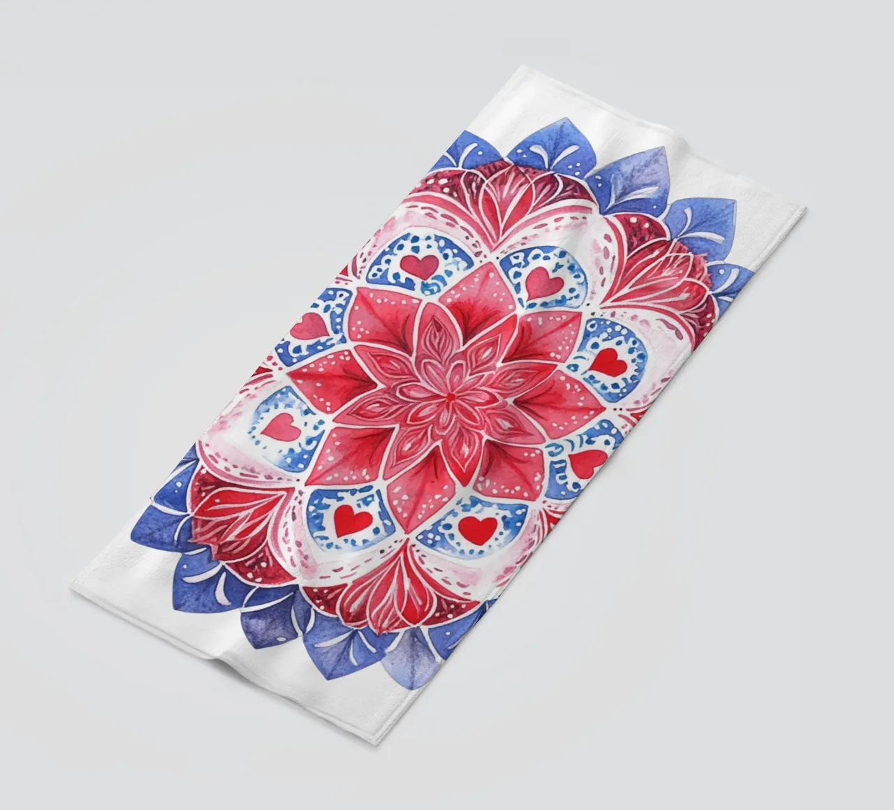 Mandala dell'amore ad acquerello telo mare da Spiritual Touch