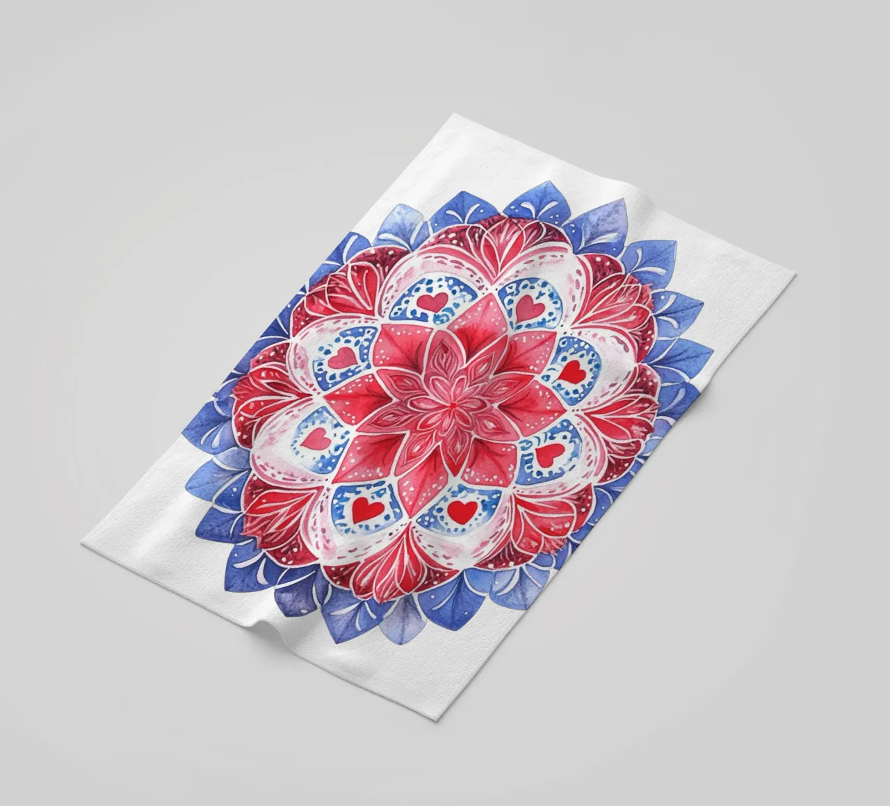 Mandala dell'amore ad acquerello telo mare da Spiritual Touch