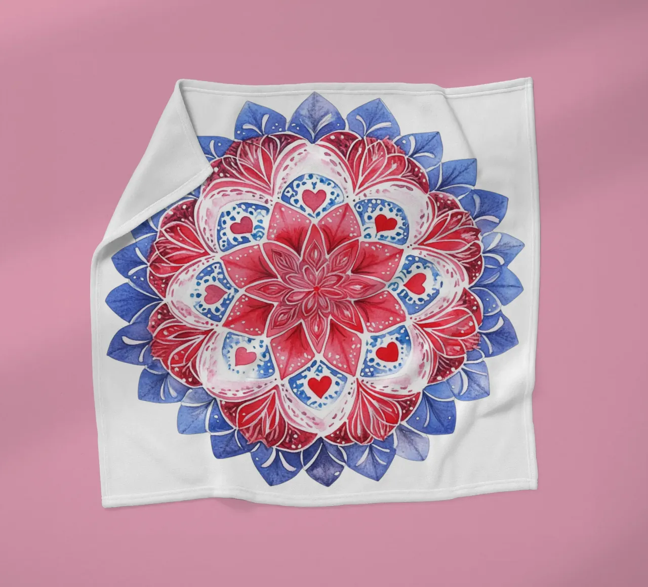 Mandala dell'amore ad acquerello coperta in pile da Spiritual Touch