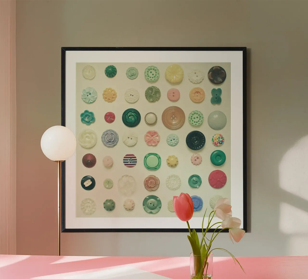 La collezione di bottoni poster con telaio in alluminio da Cassia Beck Photography