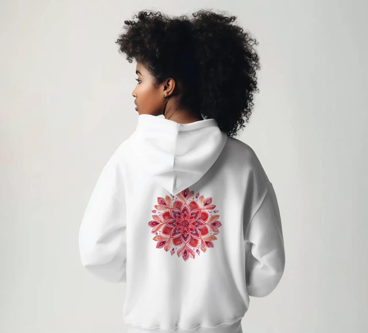 Mandala dell'amore ad acquerello felpa con cappuccio da Spiritual Touch