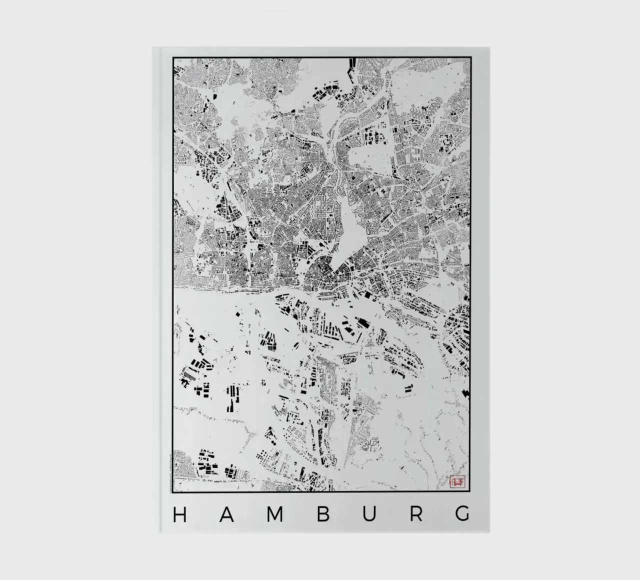 Hamburg Map Schwarzplan notebook by Hubert Roguski
