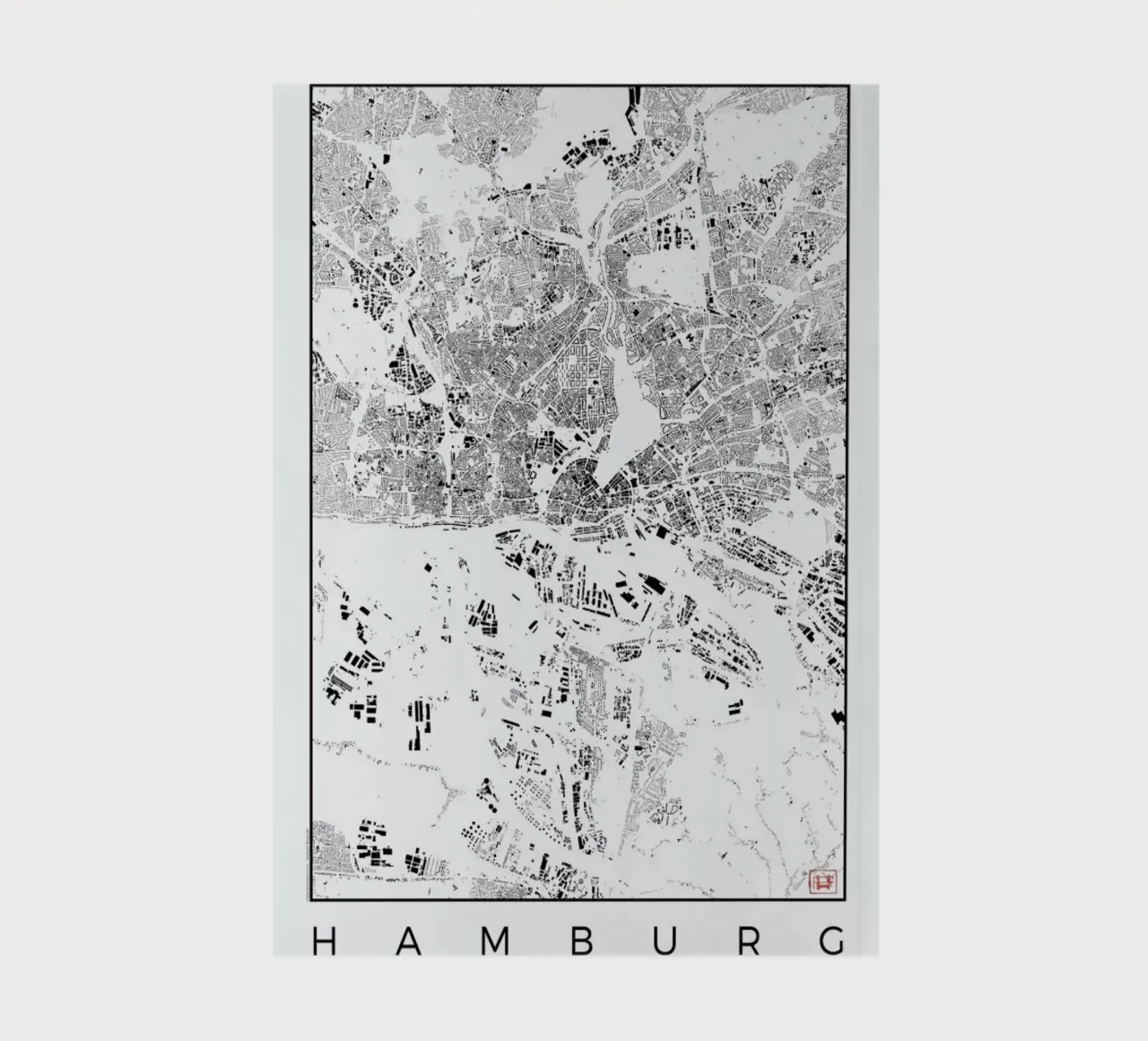 Hamburg Map Schwarzplan notebook by Hubert Roguski