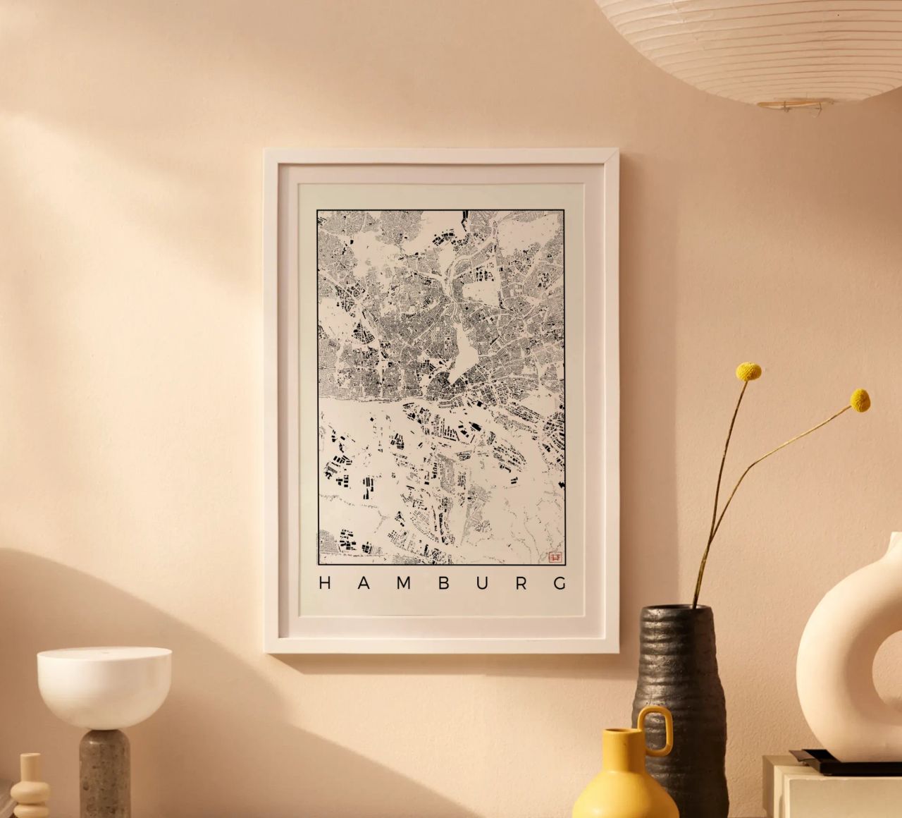 Hamburg Map Schwarzplan Poster von Hubert Roguski