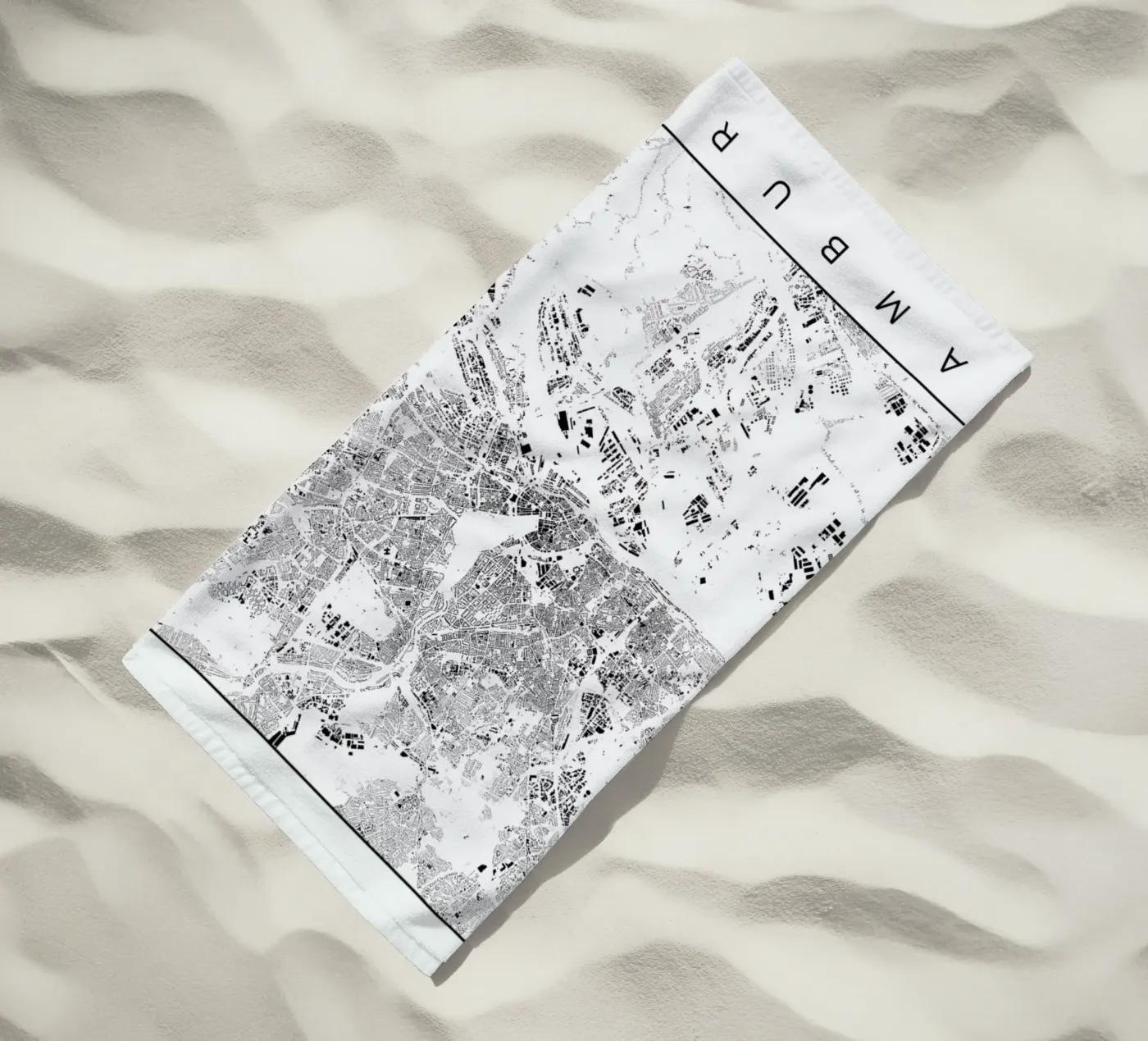 Hamburg Map Schwarzplan telo mare da Hubert Roguski