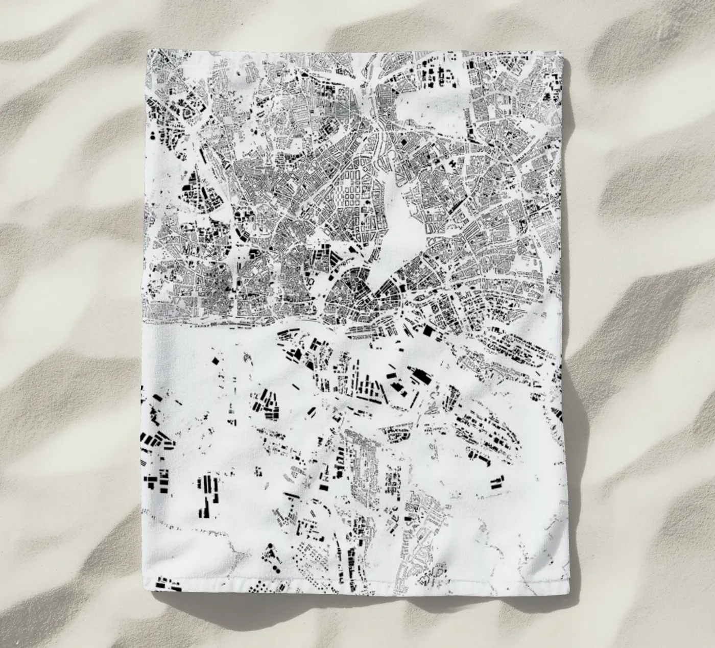 Hamburg Map Schwarzplan telo mare da Hubert Roguski