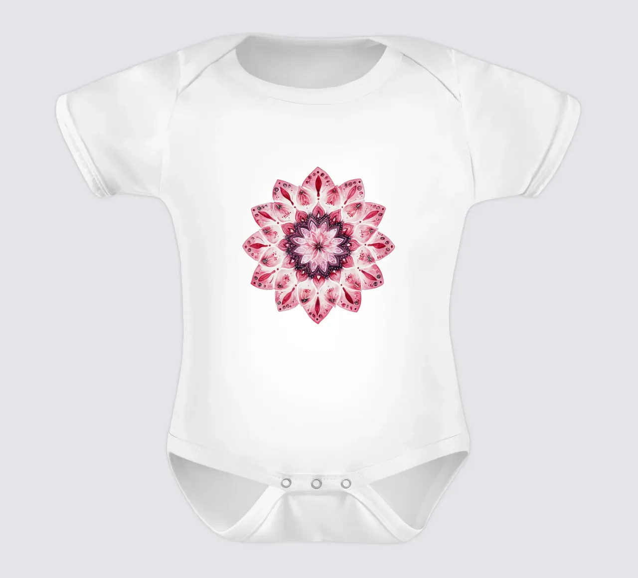 Mandala dell'amore ad acquerello body neonato maniche corte da Spiritual Touch