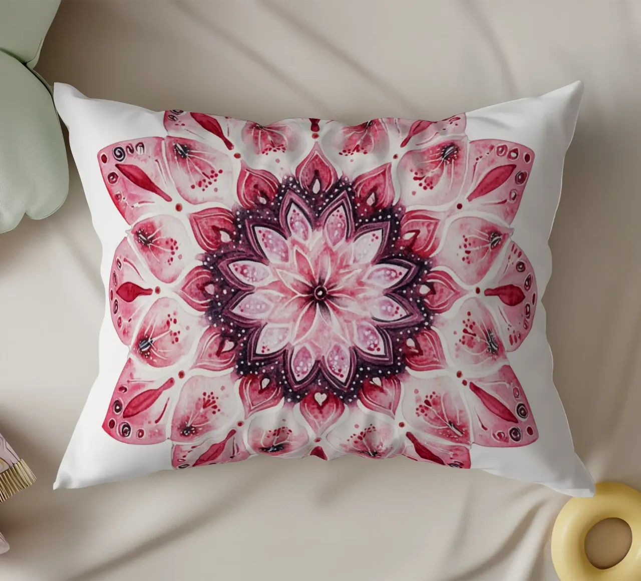 Mandala dell'amore ad acquerello cuscino da Spiritual Touch