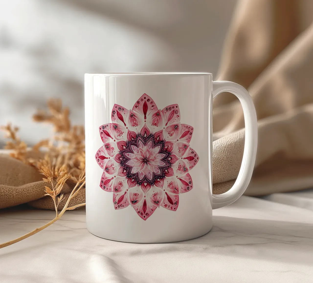 Mandala dell'amore ad acquerello tazza in ceramica da Spiritual Touch