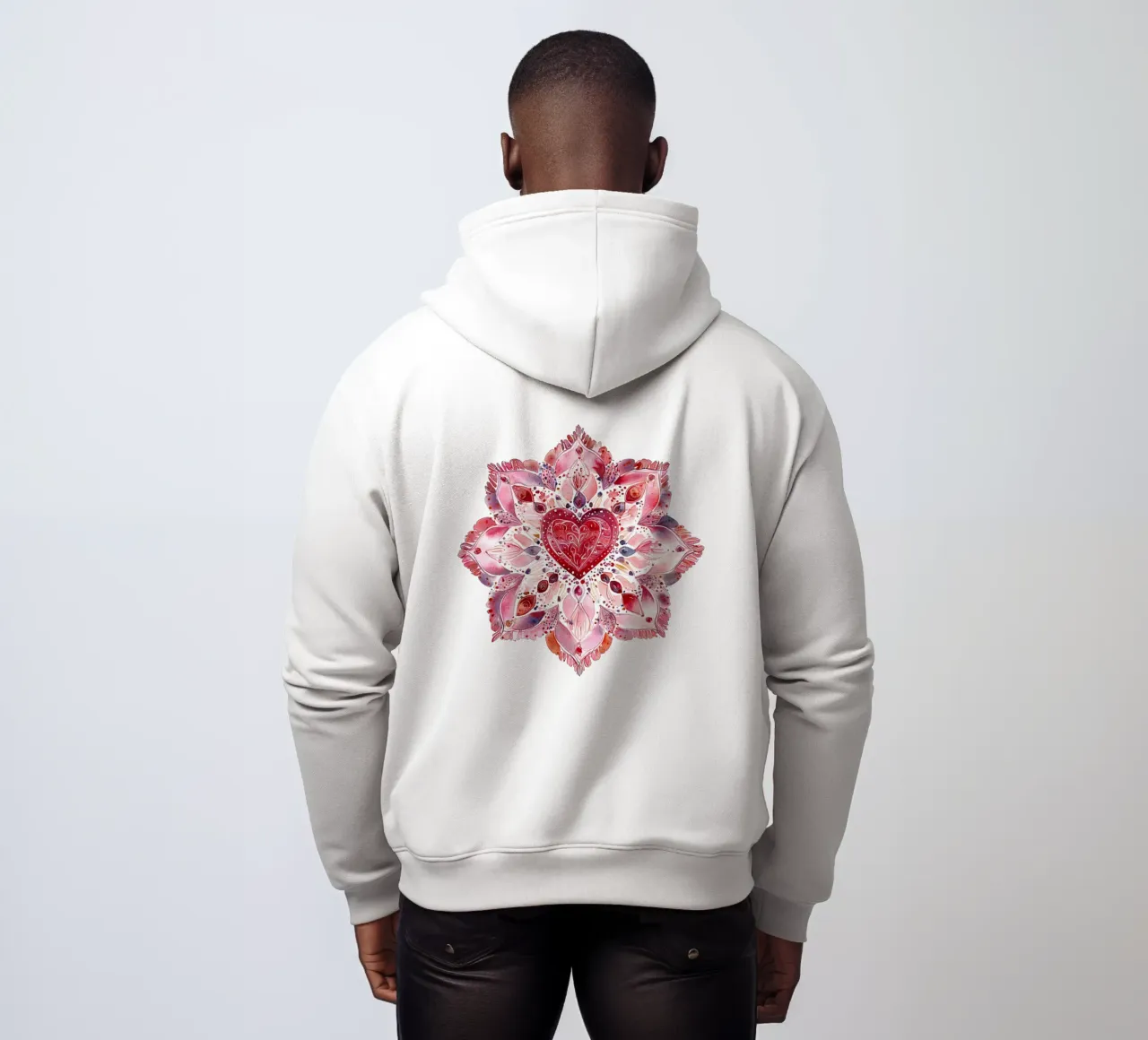 Mandala dell'amore ad acquerello felpa con cappuccio da Spiritual Touch