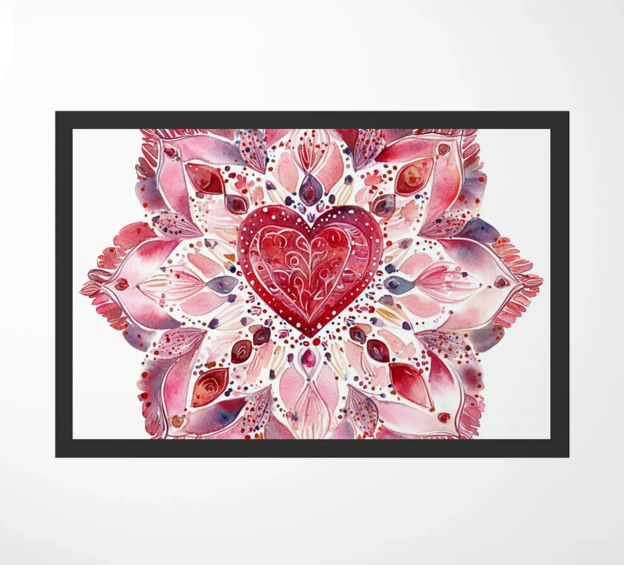 Mandala dell'amore ad acquerello zerbino da Spiritual Touch