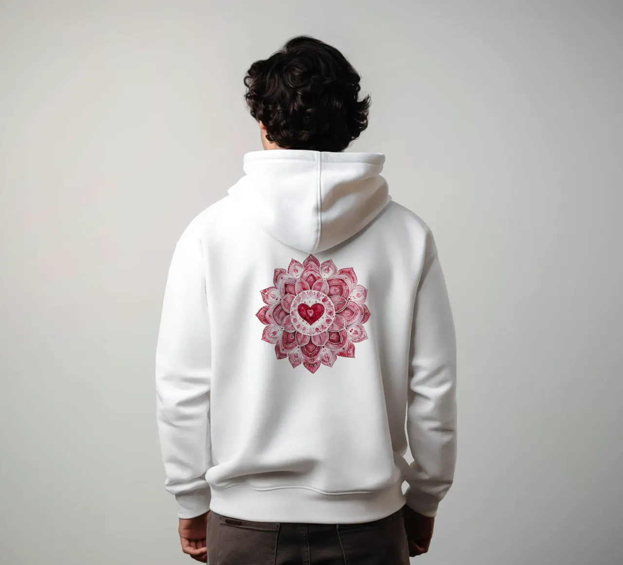 Mandala dell'amore ad acquerello felpa con cappuccio da Spiritual Touch