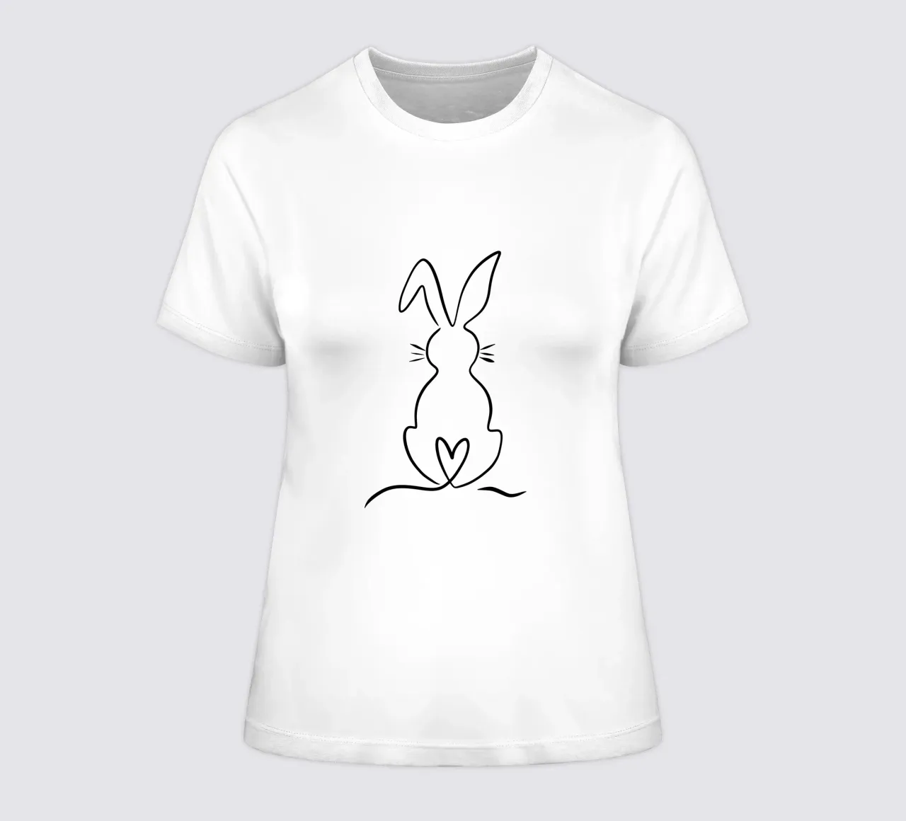 Pascua | Conejito | Conejo de Pascua | Ilustración lineal | liso camiseta de mujer de keinkonzept