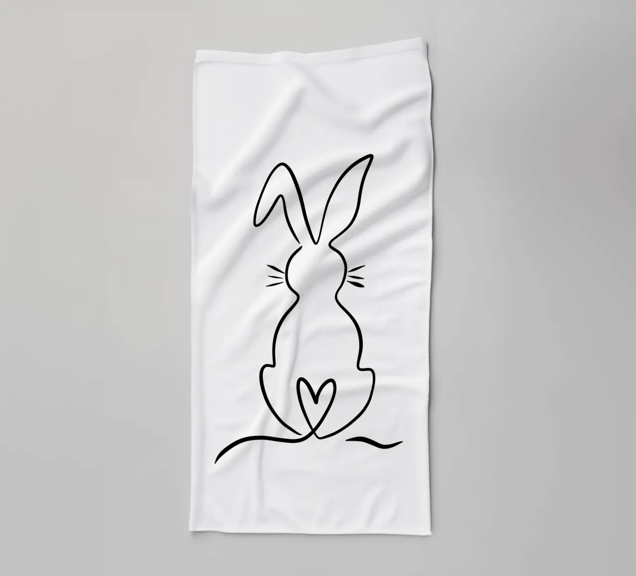 Pascua | Conejito | Conejo de Pascua | Ilustración lineal | liso toalla de baño de keinkonzept