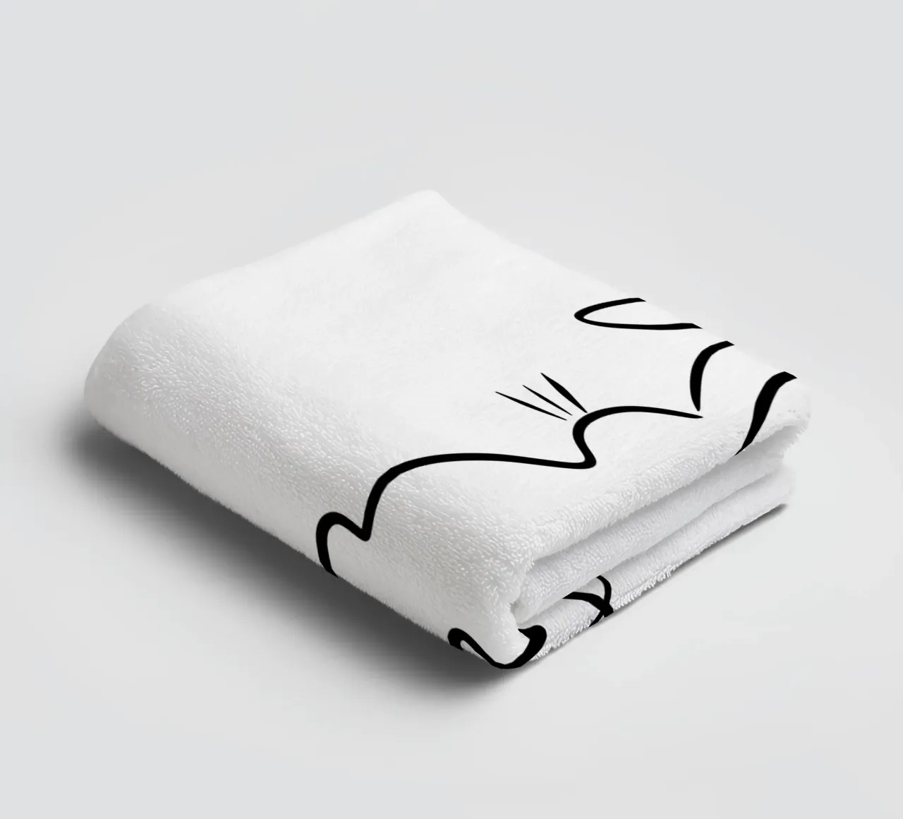 Pascua | Conejito | Conejo de Pascua | Ilustración lineal | liso toalla de baño de keinkonzept