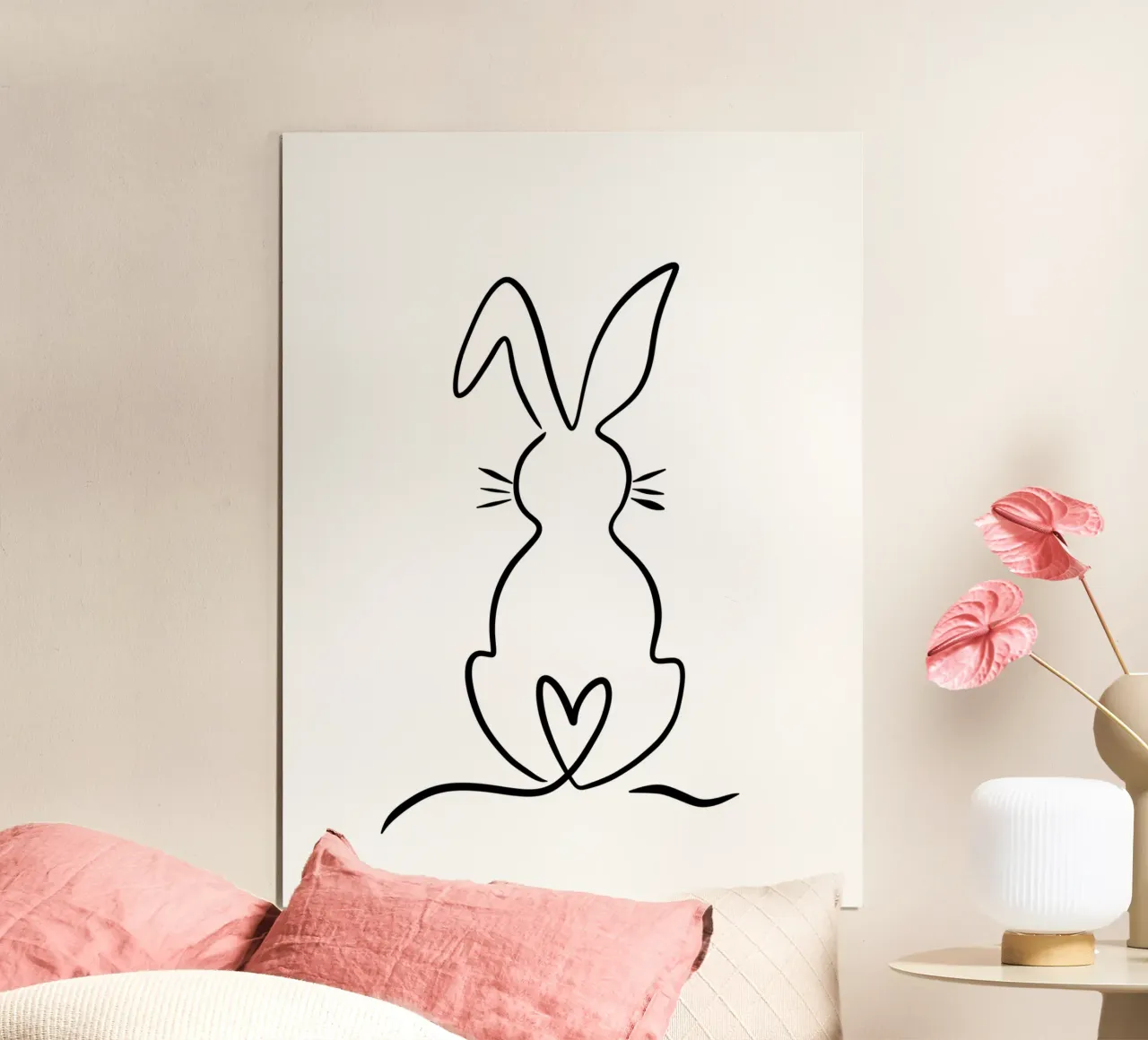 Pascua | Conejito | Conejo de Pascua | Ilustración lineal | liso hahnemühle de keinkonzept