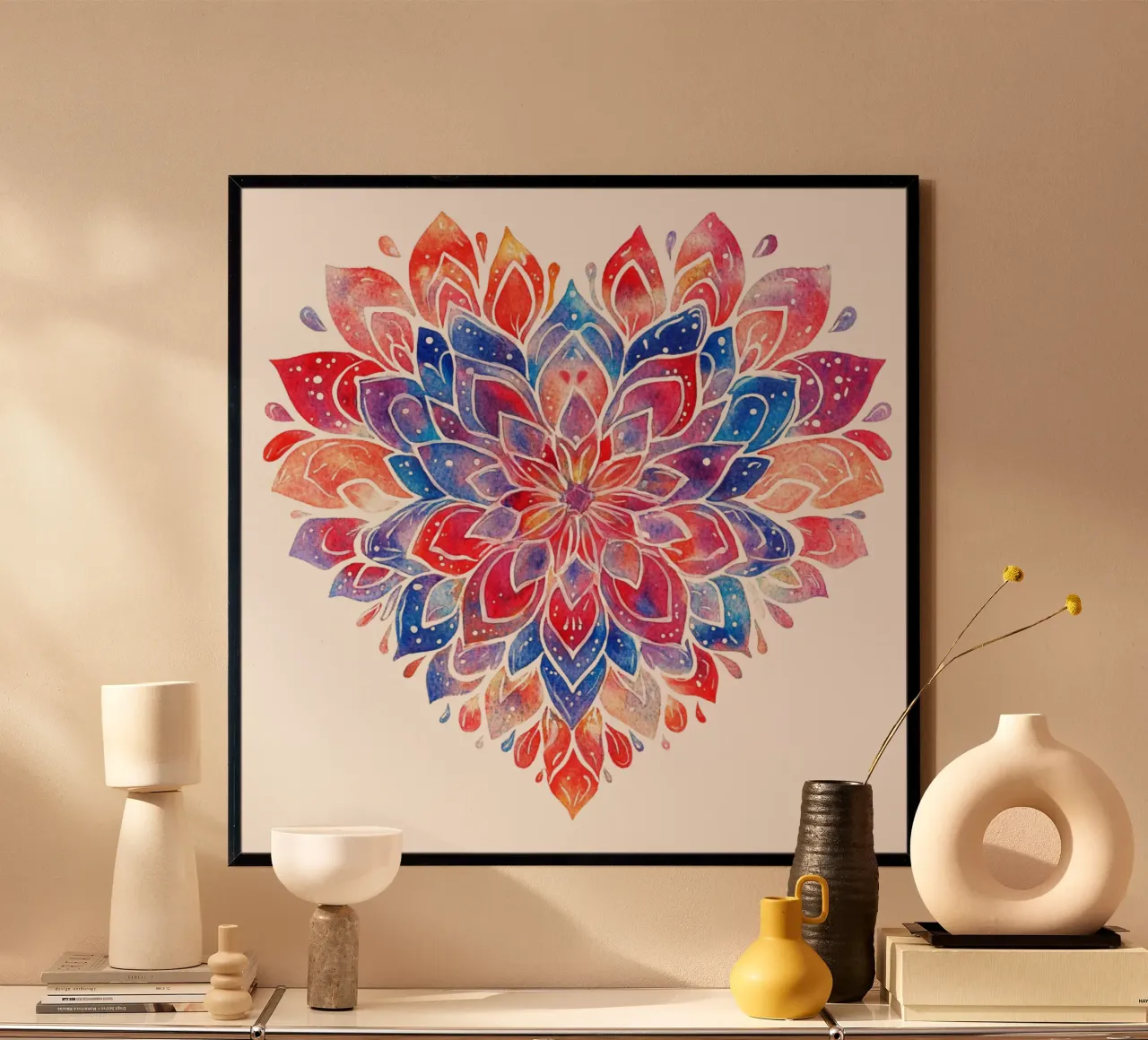 Mandala dell'amore ad acquerello carta hahnemühle da Spiritual Touch