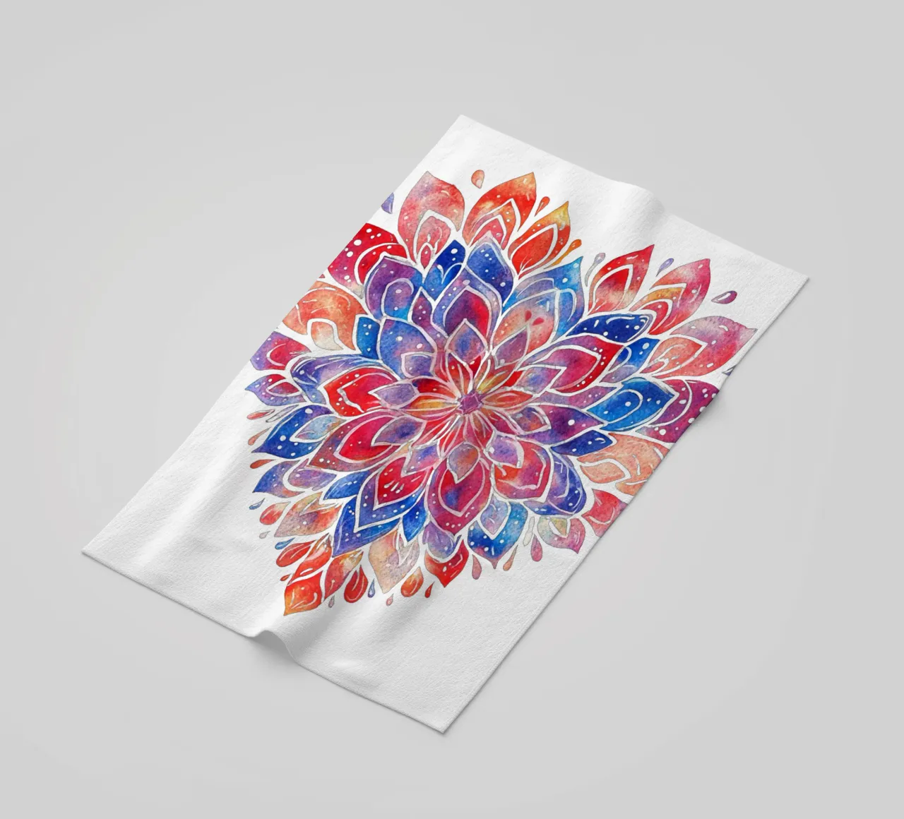 Mandala dell'amore ad acquerello telo mare da Spiritual Touch