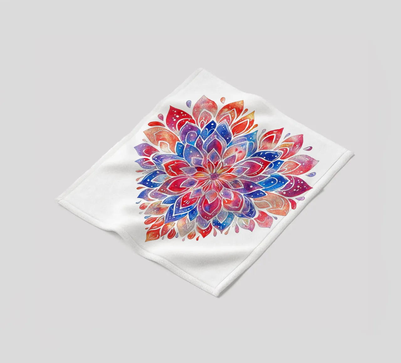 Mandala del amor en acuarela manta de franela de Spiritual Touch