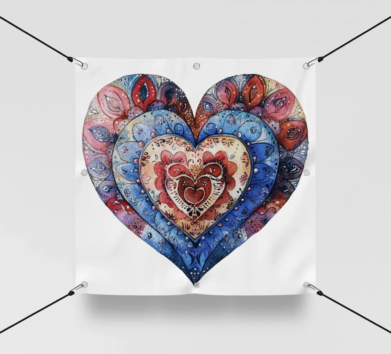 Mandala dell'amore ad acquerello telo in pvc da Spiritual Touch