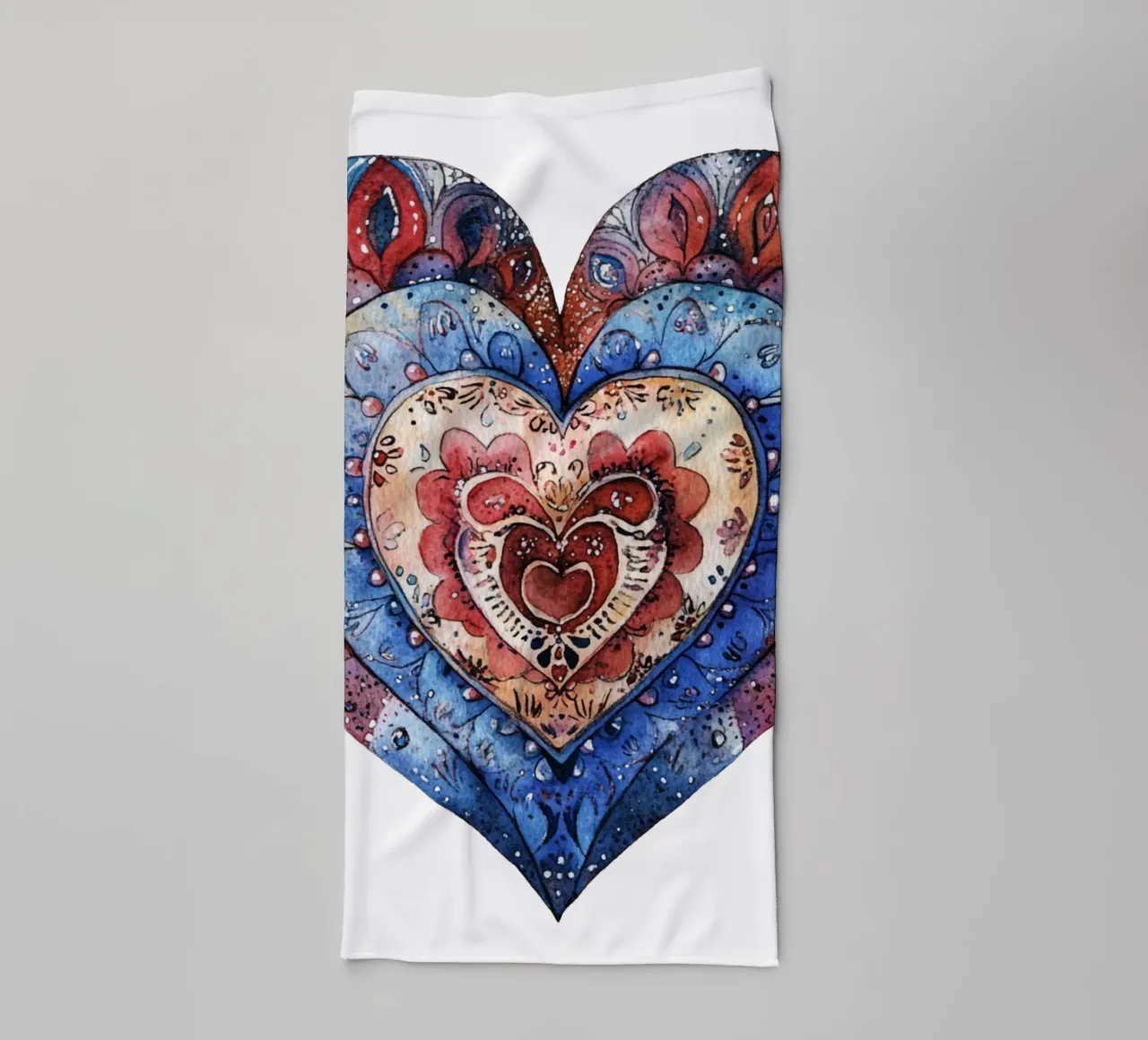 Mandala dell'amore ad acquerello asciugamano da bagno da Spiritual Touch
