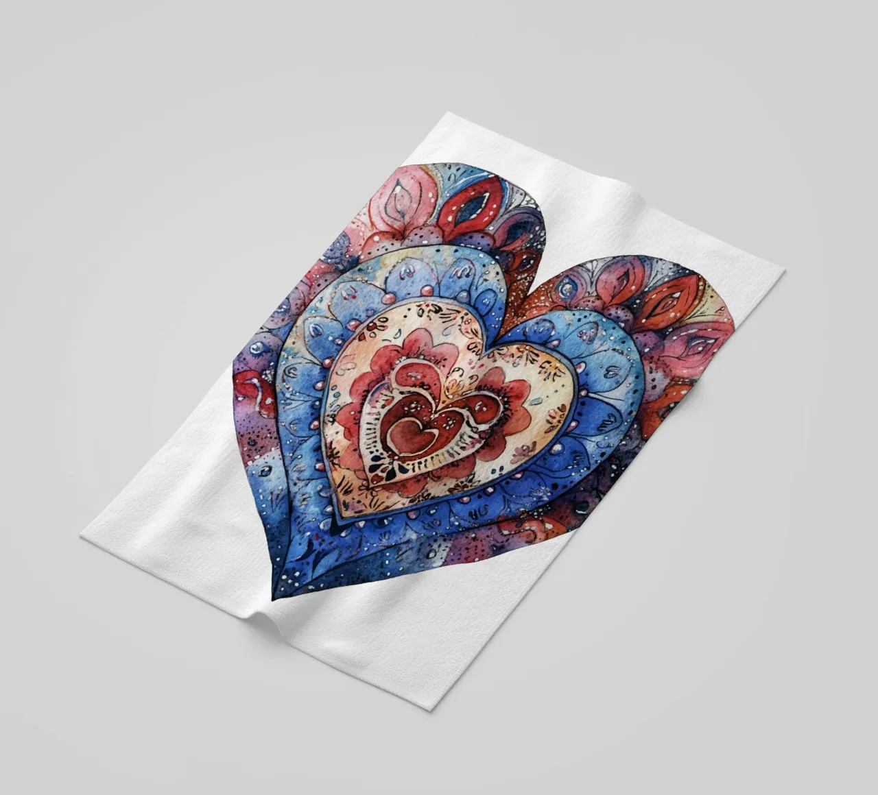 Mandala dell'amore ad acquerello telo mare da Spiritual Touch
