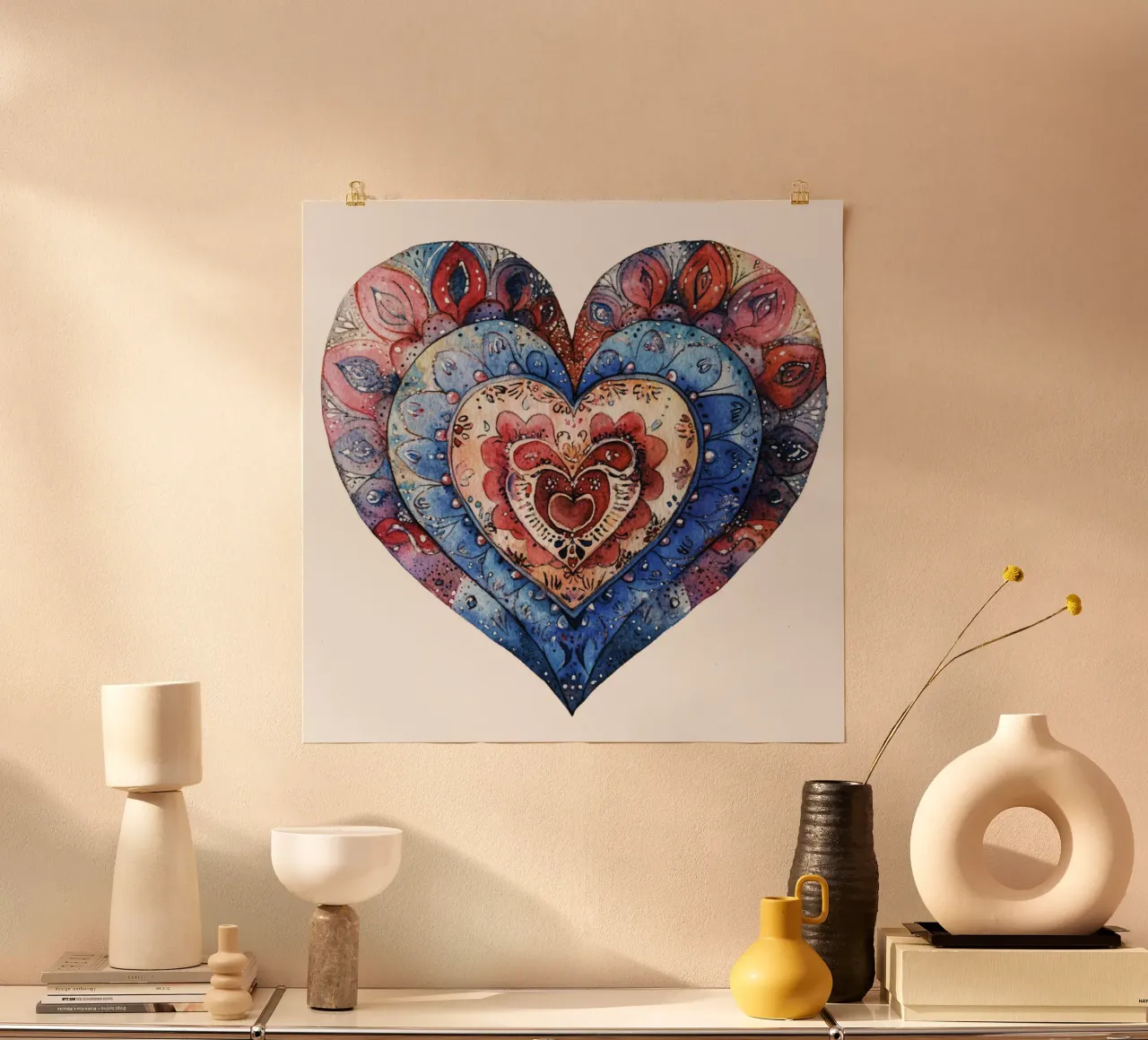 Mandala dell'amore ad acquerello carta hahnemühle da Spiritual Touch