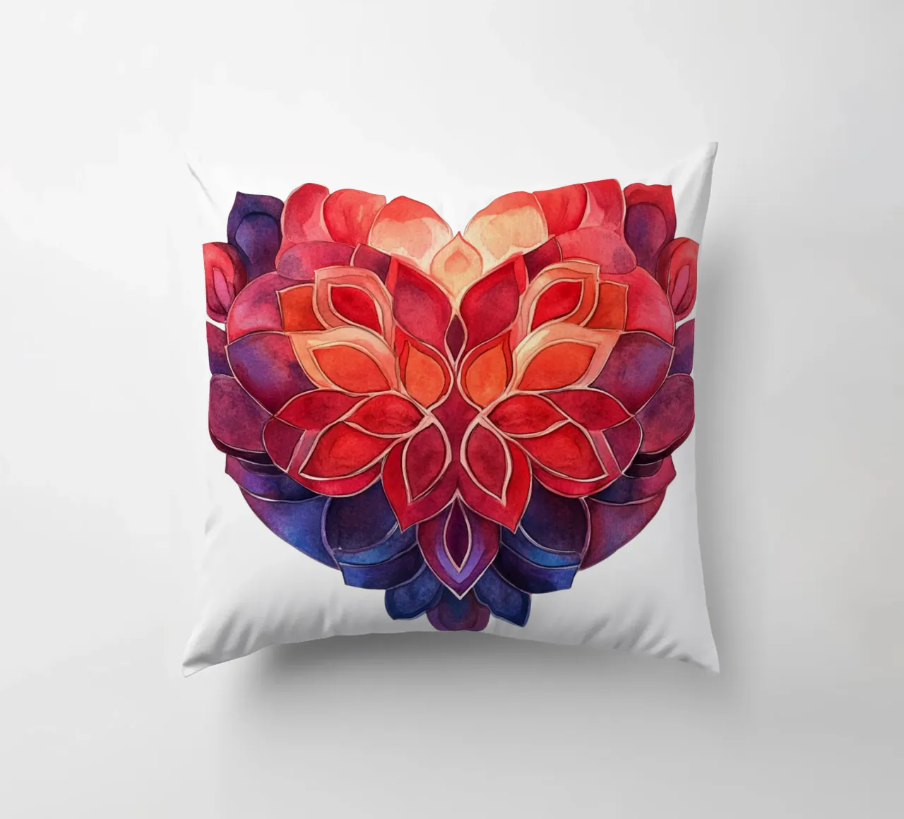 Mandala dell'amore ad acquerello cuscino da Spiritual Touch