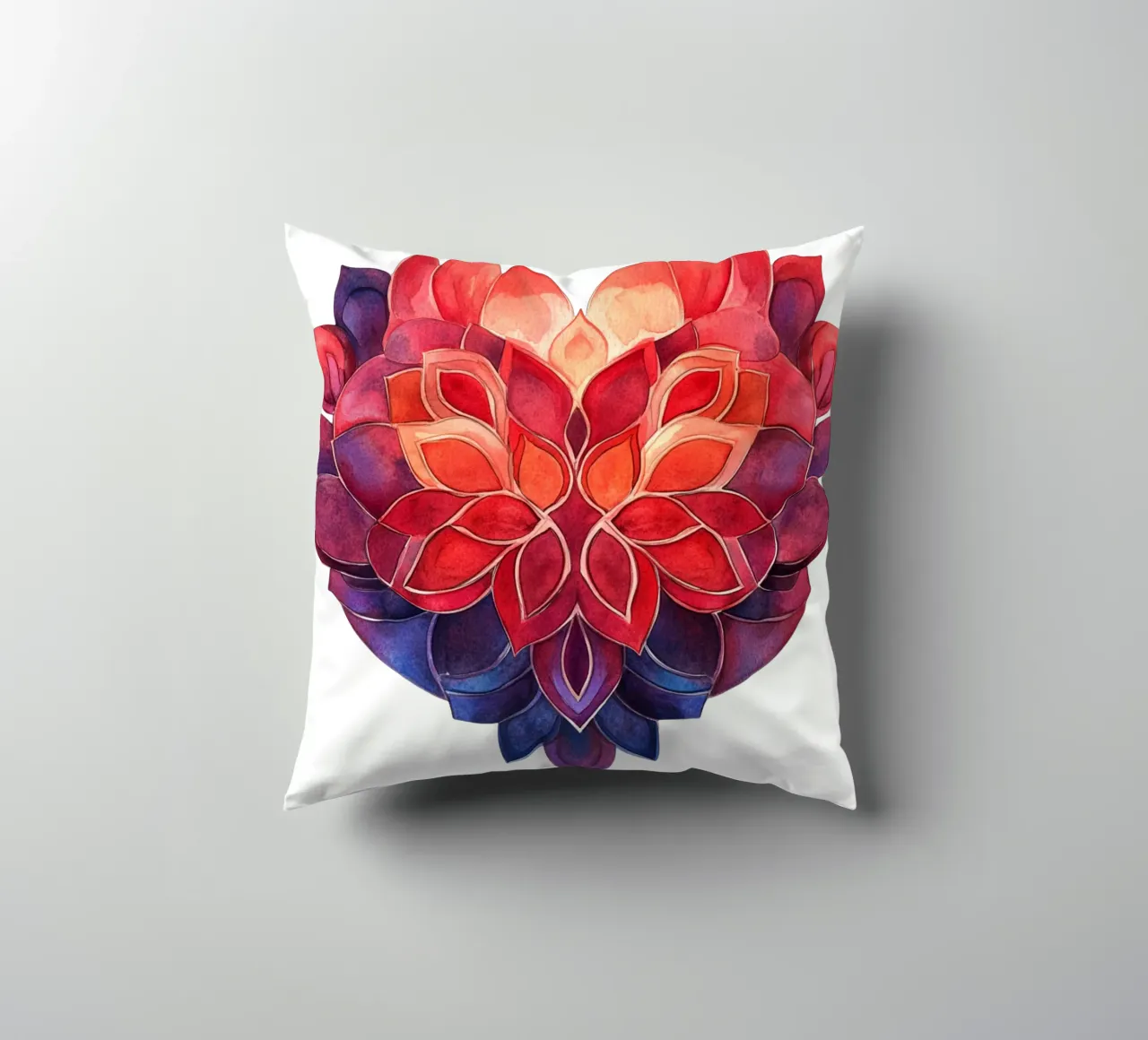 Mandala dell'amore ad acquerello cuscino da Spiritual Touch