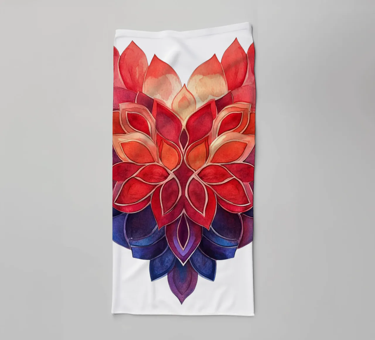 Mandala del amor en acuarela toalla de baño de Spiritual Touch