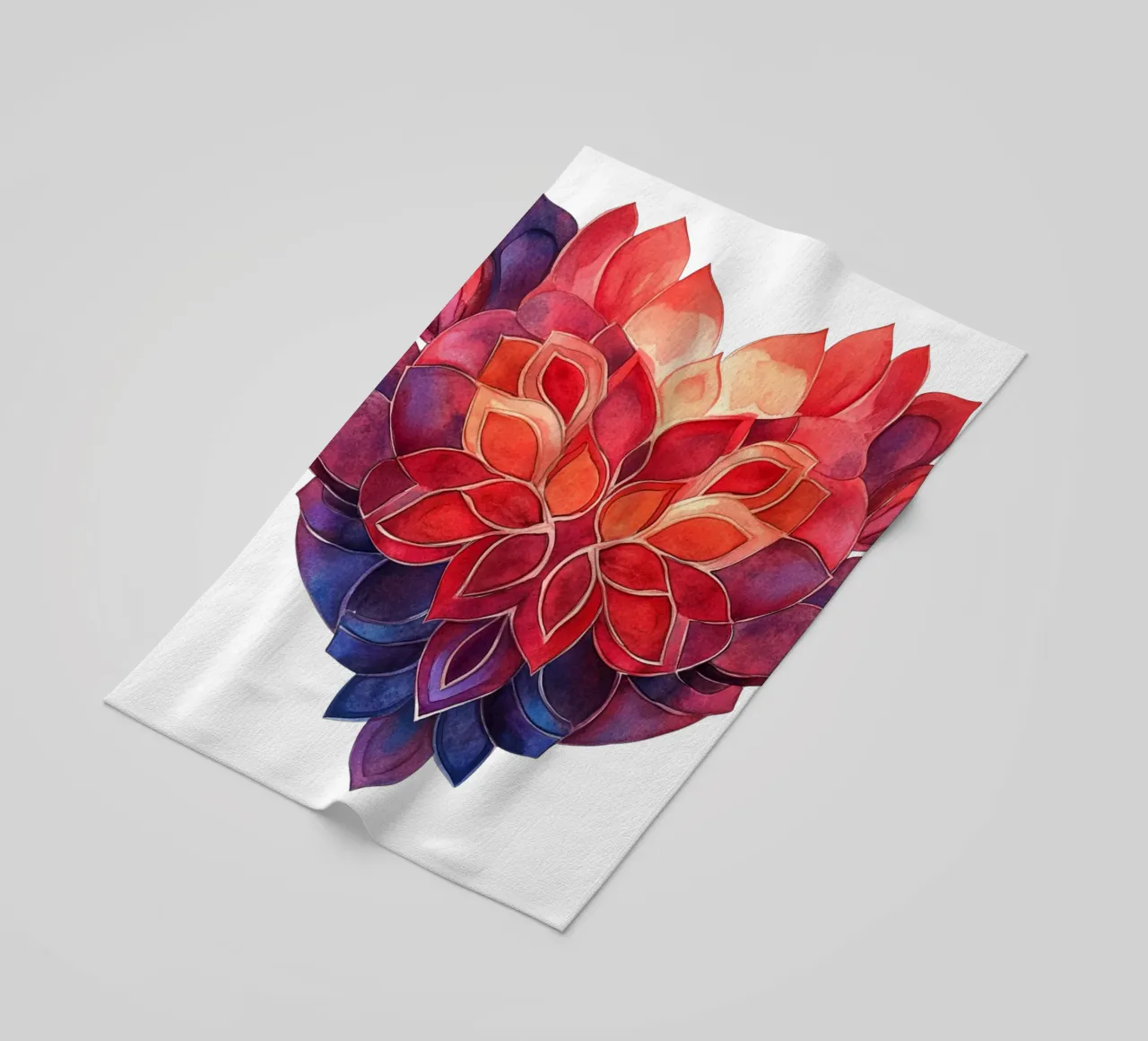 Mandala dell'amore ad acquerello telo mare da Spiritual Touch