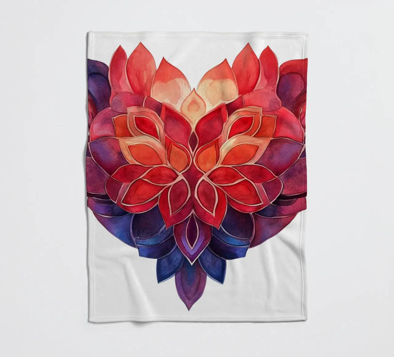 Mandala dell'amore ad acquerello coperta in pile da Spiritual Touch