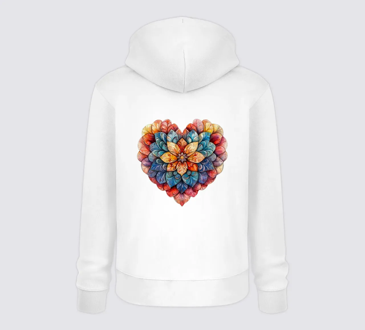 Mandala dell'amore ad acquerello felpa con cappuccio da Spiritual Touch