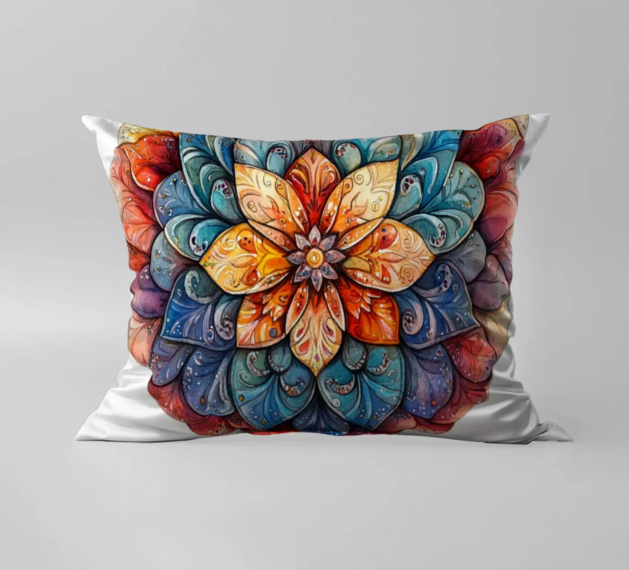 Mandala dell'amore ad acquerello cuscino da Spiritual Touch