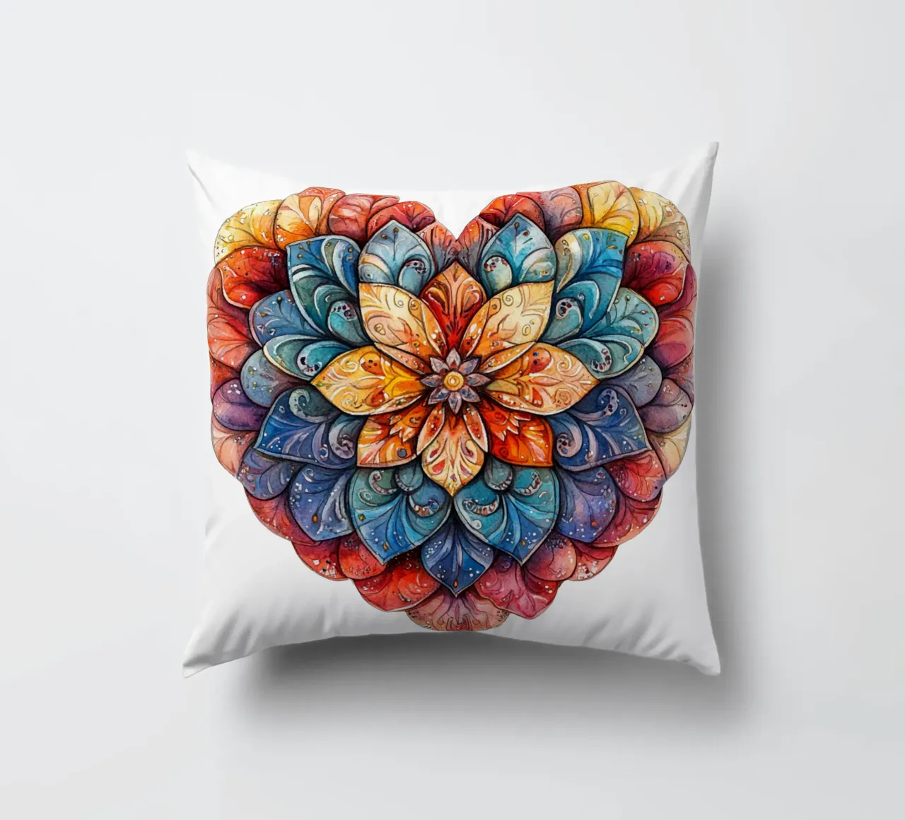 Mandala dell'amore ad acquerello cuscino da Spiritual Touch