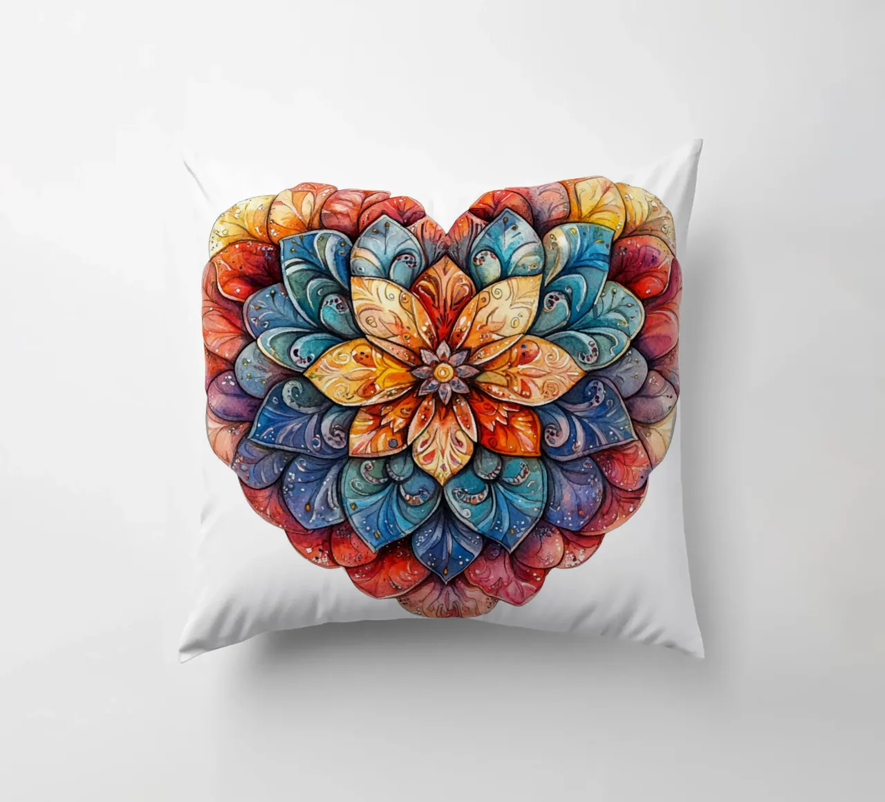 Mandala dell'amore ad acquerello cuscino da Spiritual Touch