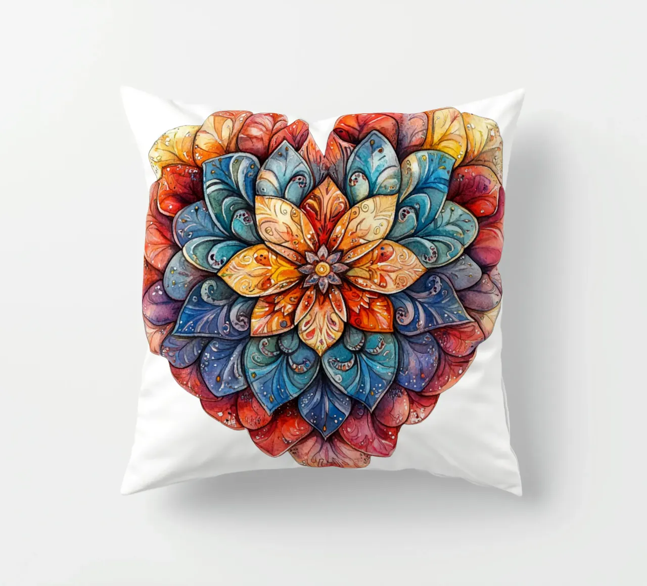 Mandala dell'amore ad acquerello cuscino da Spiritual Touch