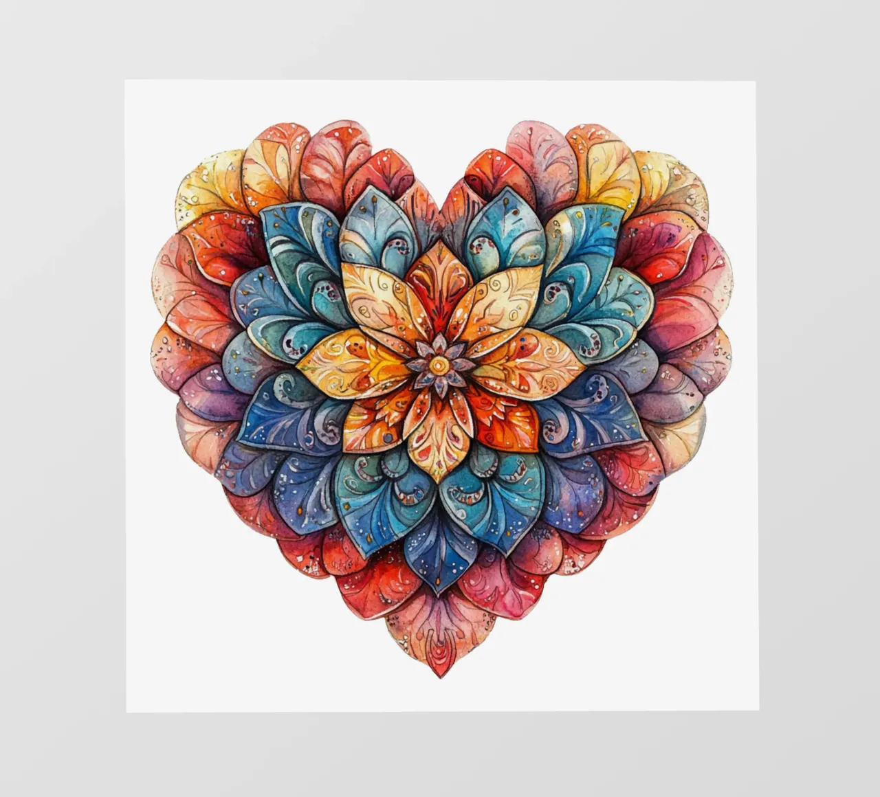 Mandala dell'amore ad acquerello telo in pvc da Spiritual Touch