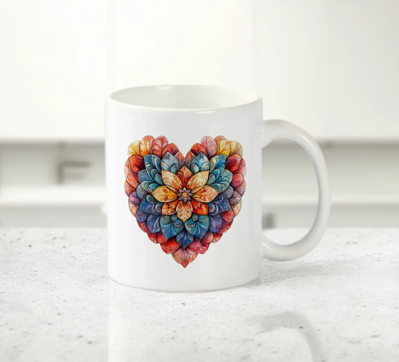 Mandala dell'amore ad acquerello tazza in ceramica da Spiritual Touch