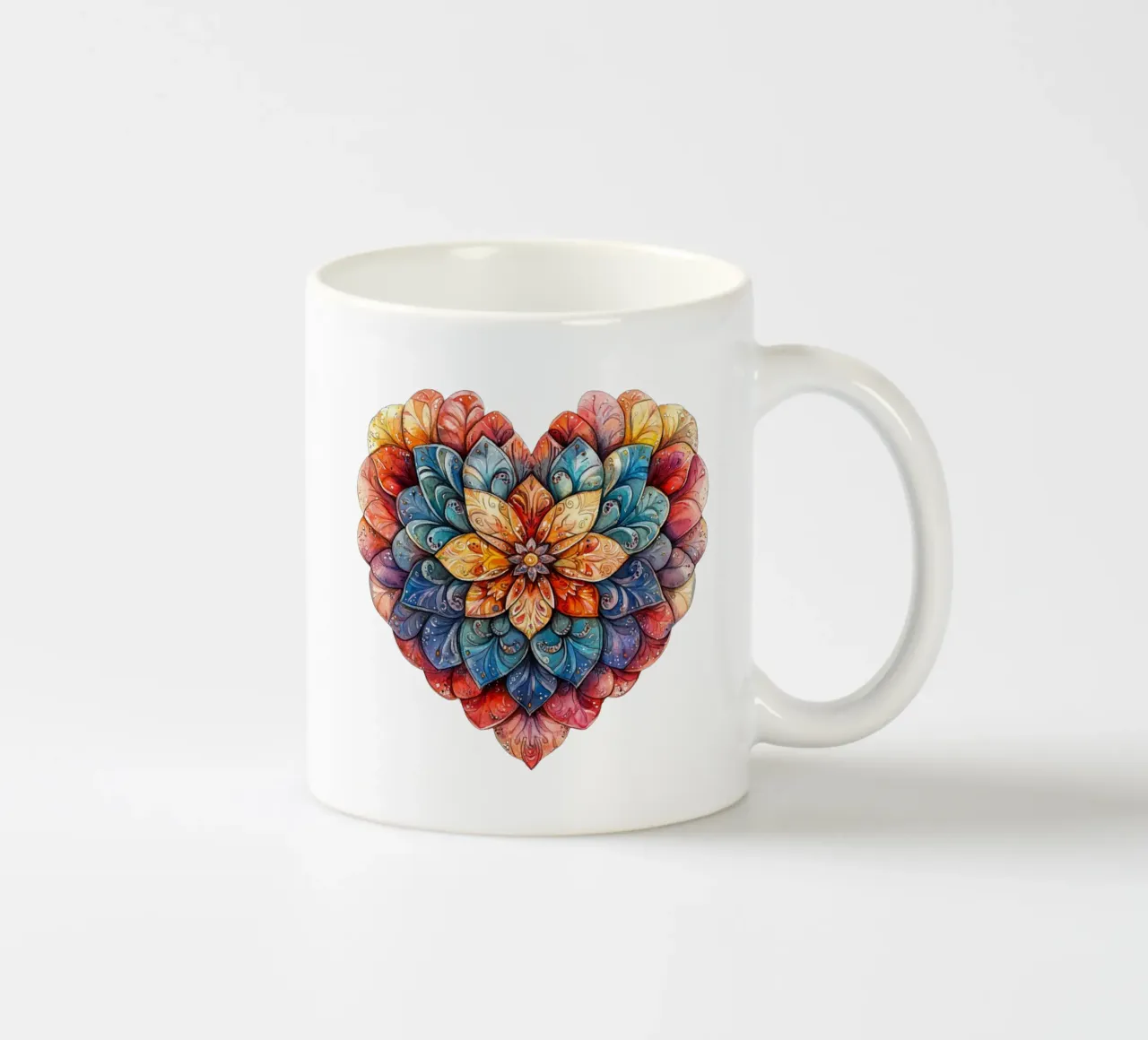 Mandala dell'amore ad acquerello tazza in ceramica da Spiritual Touch