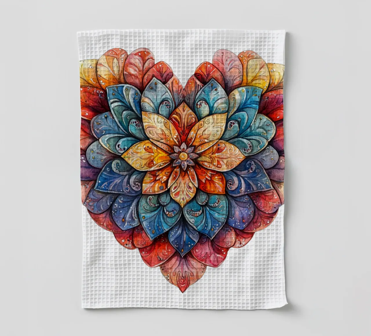 Mandala dell'amore ad acquerello canovaccio da cucina da Spiritual Touch