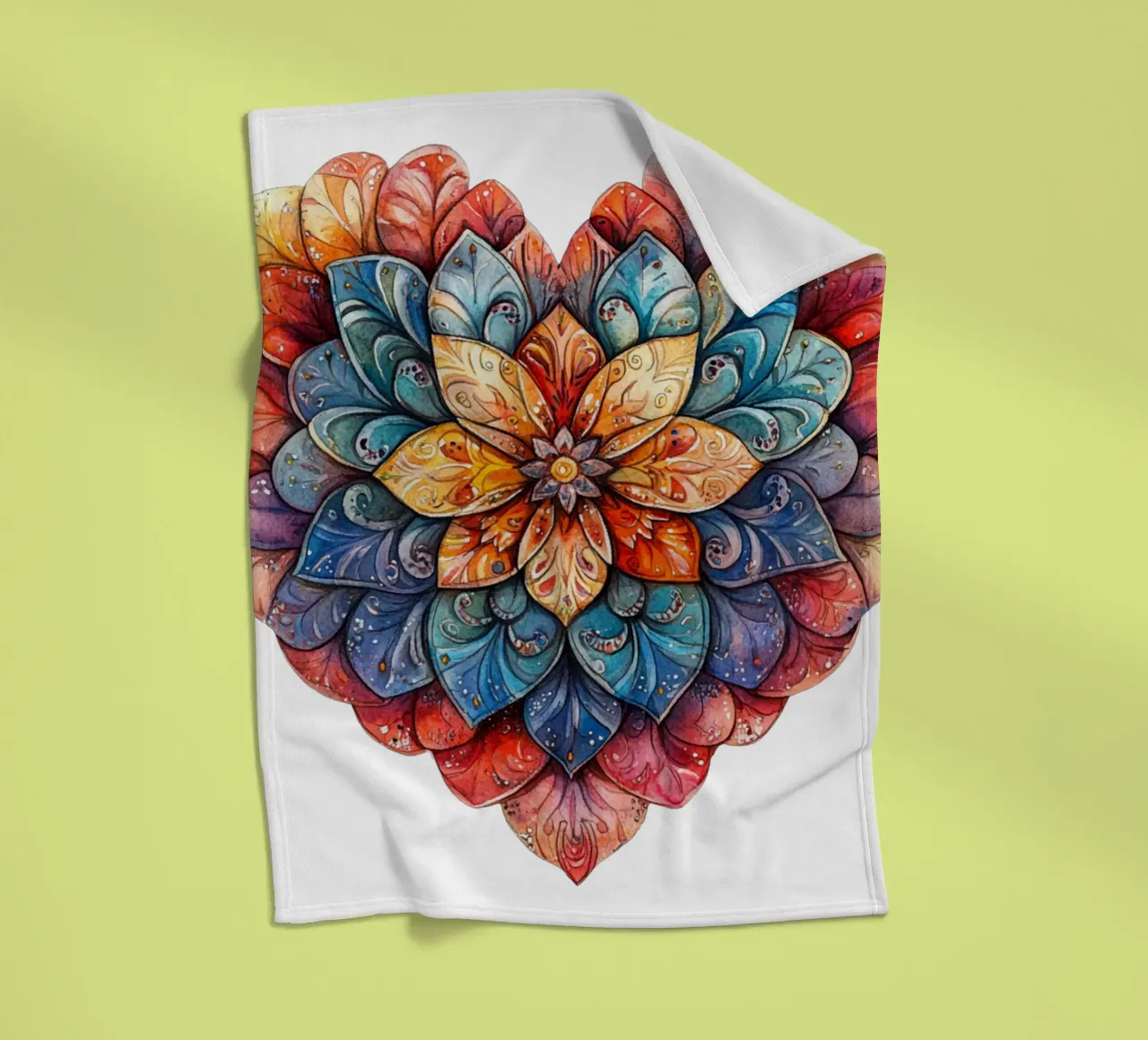 Mandala dell'amore ad acquerello coperta in pile da Spiritual Touch