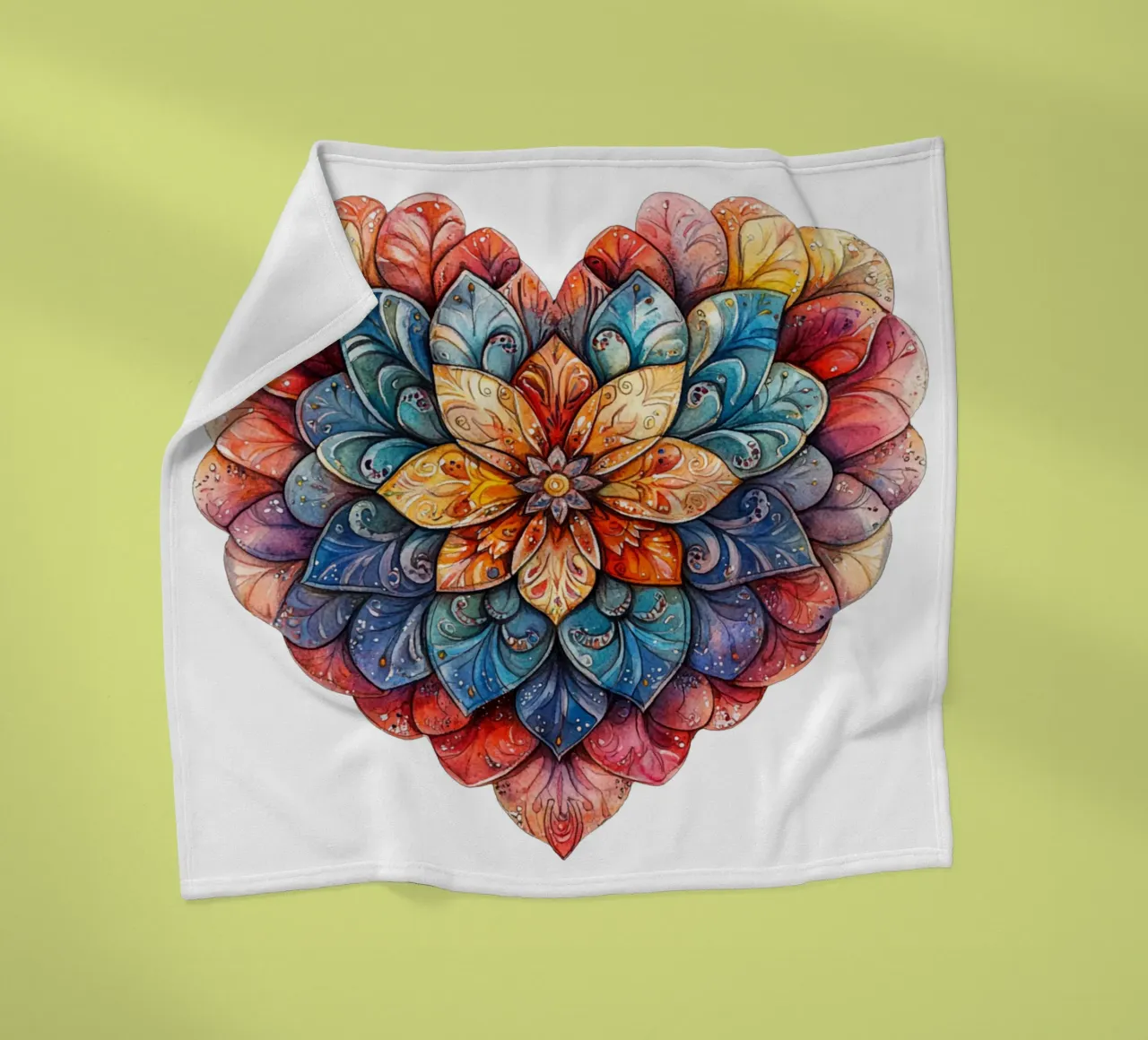 Mandala dell'amore ad acquerello coperta in pile da Spiritual Touch
