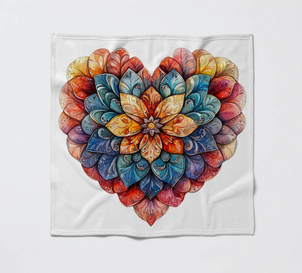 Mandala dell'amore ad acquerello coperta in pile da Spiritual Touch