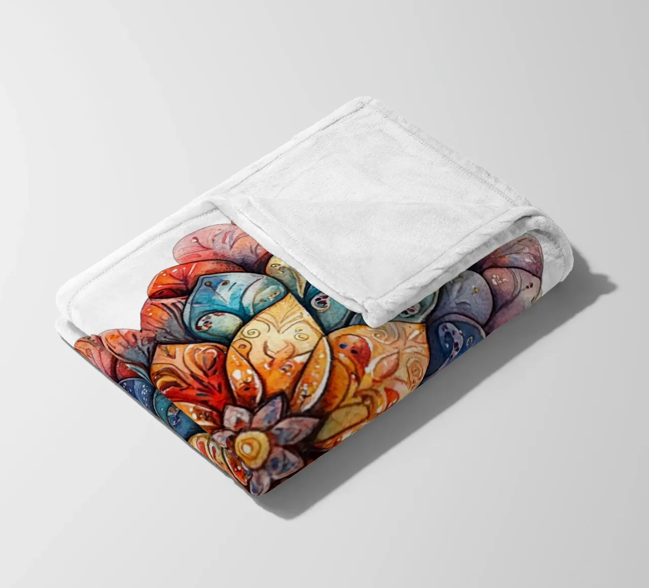 Mandala dell'amore ad acquerello coperta in pile da Spiritual Touch