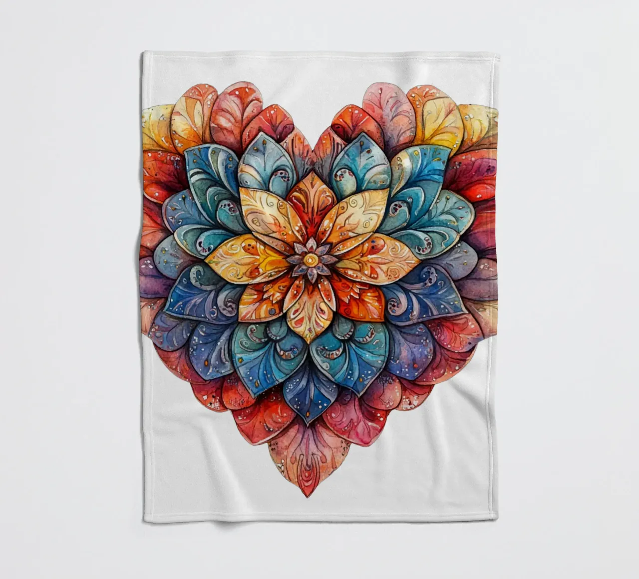 Mandala dell'amore ad acquerello coperta in pile da Spiritual Touch